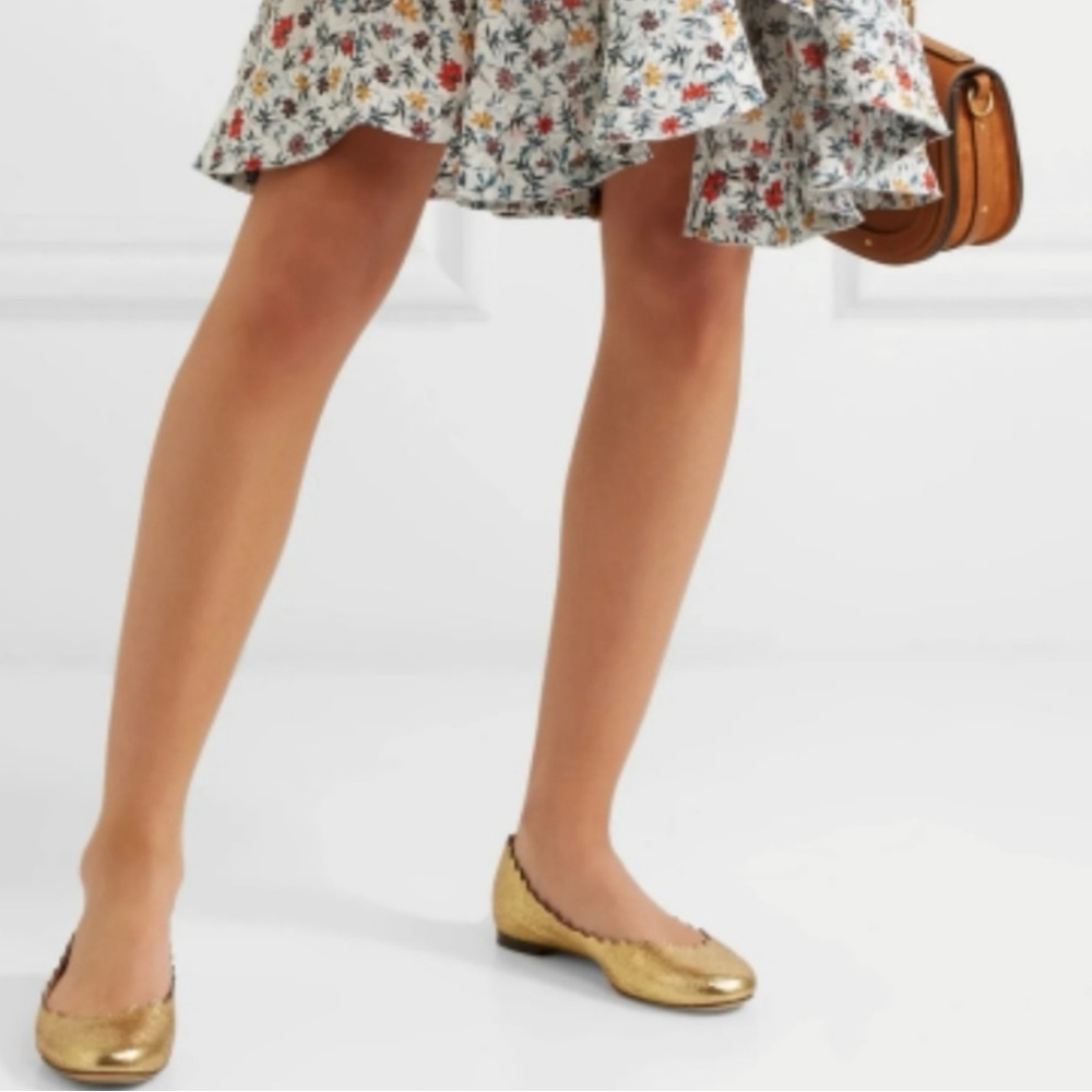 Chloe Gold Flats